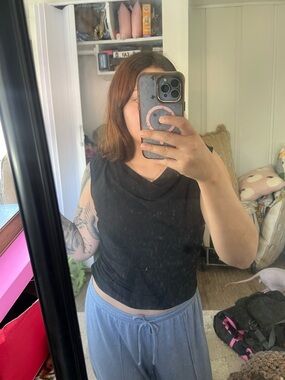 Black drape neck top cowl neck